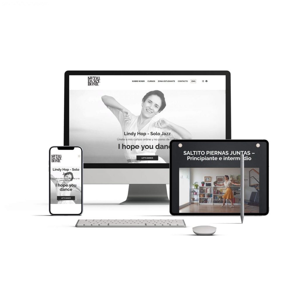 Swing Dance Home website on different devices