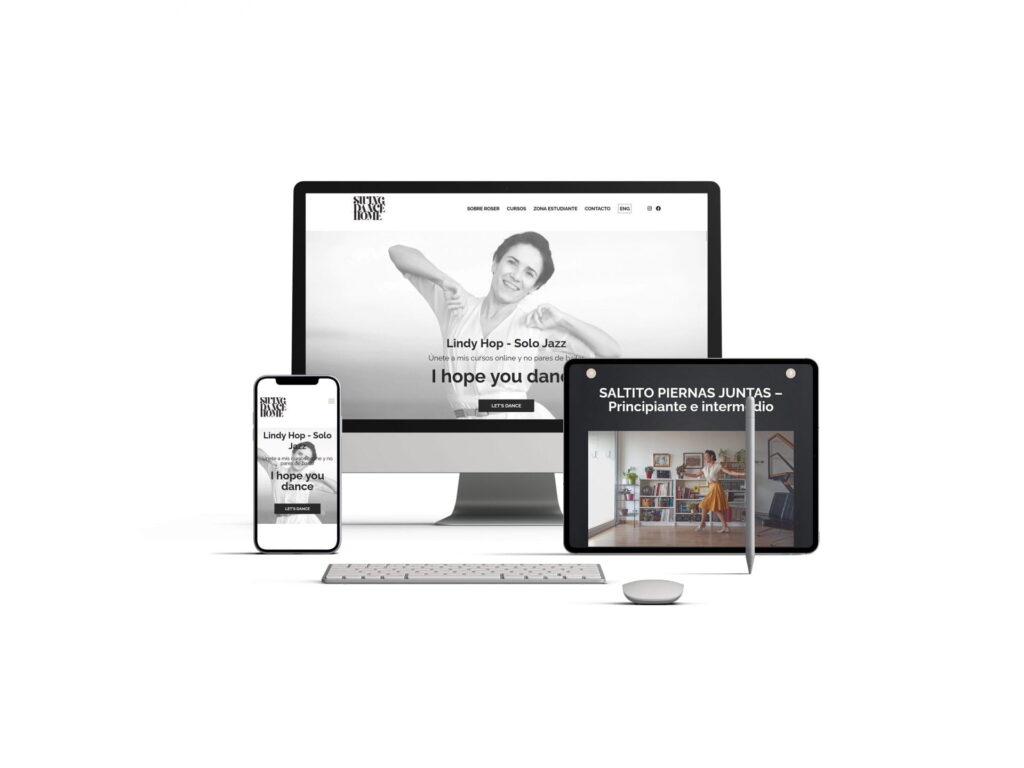 Swing Dance Home website on different devices